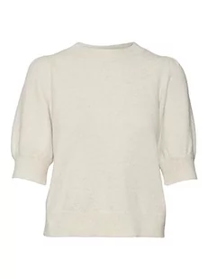 VERO MODA Damski sweter VMDOFFY 2/4 O-Neck GA NOOS, brązowy/szczegóły: melanż, XXL, Birch/szczegóły: melanż, XXL - Swetry damskie - miniaturka - grafika 1
