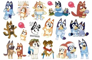 Tatuaże dla dzieci zmywalne dziecięce Bluey Bingo pieski piesek blue D4 - Zabawki kreatywne - miniaturka - grafika 1