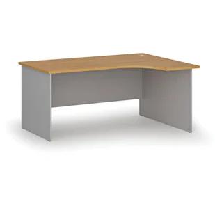 Biurko narożne PRIMO GRAY, 1600 x 1200 mm, prawe, szary/buk - Biurka - miniaturka - grafika 1