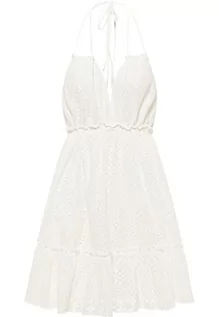 Sukienki - IZIA Damska letnia sukienka z dziurkowanym haftem, biała, L, biały, L - grafika 1