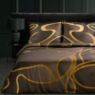 Pościel - Eurofirany Pościel satynowa 220x200 Alisma 1 brązowa beżowa z naturalnej tkaniny z włóknem TENCEL o jedwabistym dotyku Limited Collection - miniaturka - grafika 1