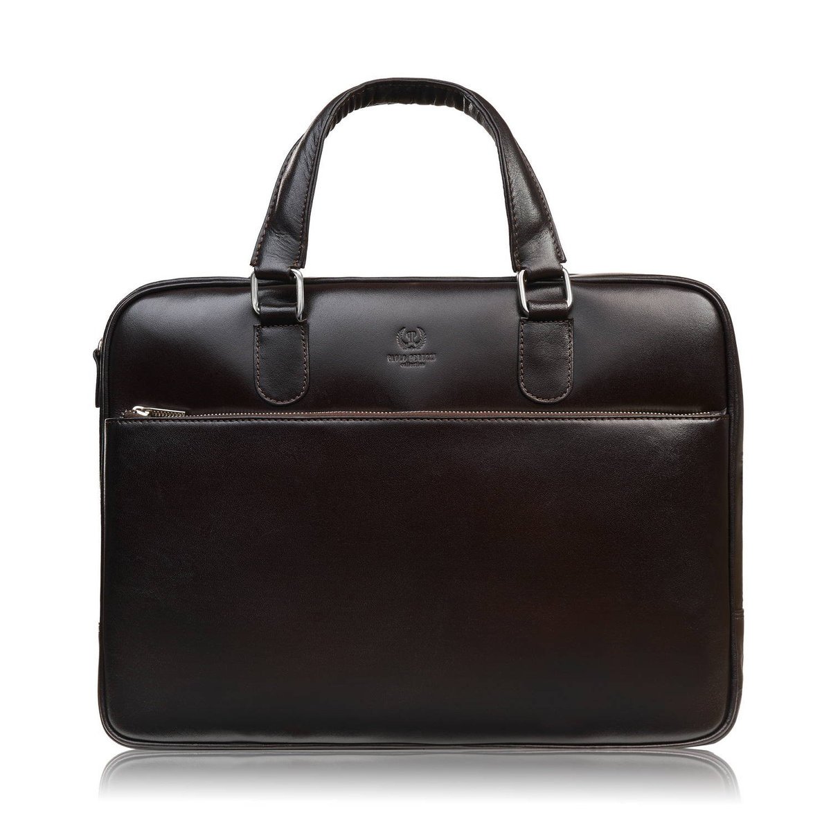 Męska torba skórzana na dokumenty brązowa Paolo Peruzzi T-145-BR