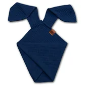 Chusty do noszenia dzieci - Pieluszka Dou Dou Bunny Z Organicznej Bio Bawełny Gots Cozy Muslin With Ears 2In1 Navy Hi Little One - miniaturka - grafika 1