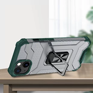 Crystal Ring Case pancerne hybrydowe etui pokrowiec + magnetyczny uchwyt iPhone 13 zielony - Etui i futerały do telefonów - miniaturka - grafika 3