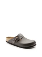 Klapki i japonki męskie - Birkenstock Skórzane chodaki w kolorze ciemnobrązowym - miniaturka - grafika 1