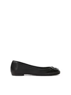 Baleriny - Klasyczne czarne baleriny damskie z naturalnej skóry - miniaturka - grafika 1