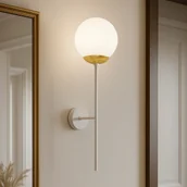 Lampy ścienne - Estetyczny kinkiet ścienny z białym kloszem K-5316 z serii ELMO - miniaturka - grafika 1