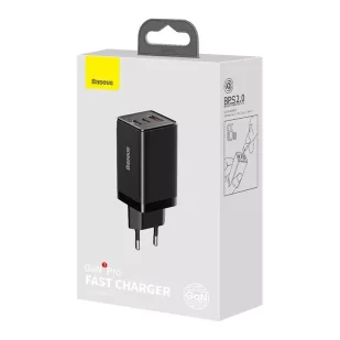 Ładowarka sieciowa Baseus GaN3 Pro, 2xUSB-C + USB, 65W (czarna) - Ładowarki do telefonów - miniaturka - grafika 5