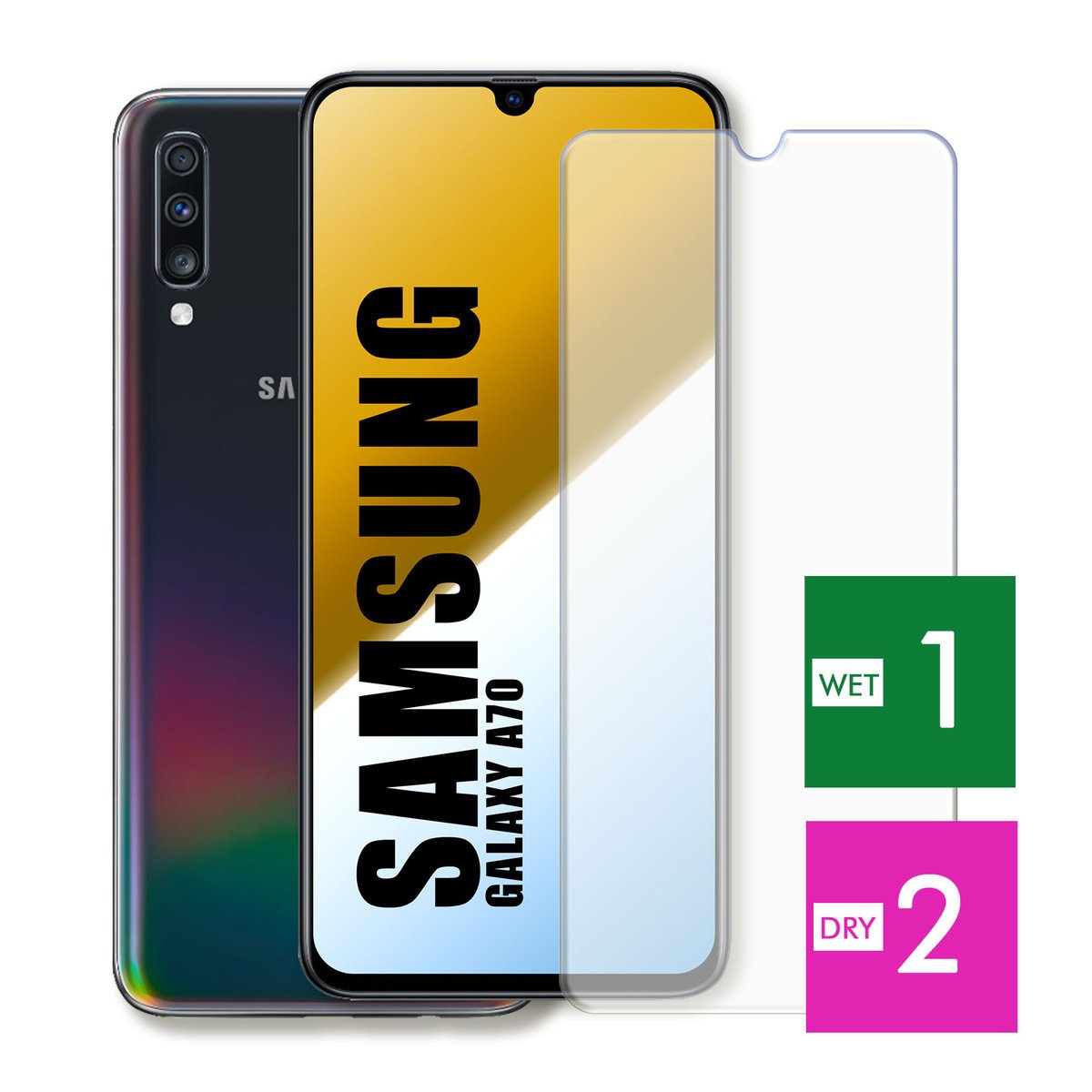 WZMOCNIONE SZKŁO DO SAMSUNG GALAXY A70 SZYBKA HARTOWANE 9H JAKOŚĆ