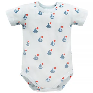 PINOKIO BODY KROTKI REKAW SAILOR NIEBIESKI LODKI 62 - Body dla niemowląt - miniaturka - grafika 1