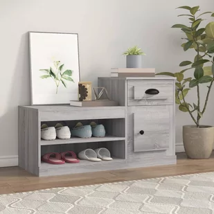 vidaXL Szafka na buty, szary dąb sonoma, 100x42x60 cm - Wieszaki i stojaki - miniaturka - grafika 1
