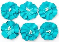 Dekoratorstwo - ARGO Kwiaty samoprzylepne papierowe CYNIA 6szt. niebieskie - miniaturka - grafika 1