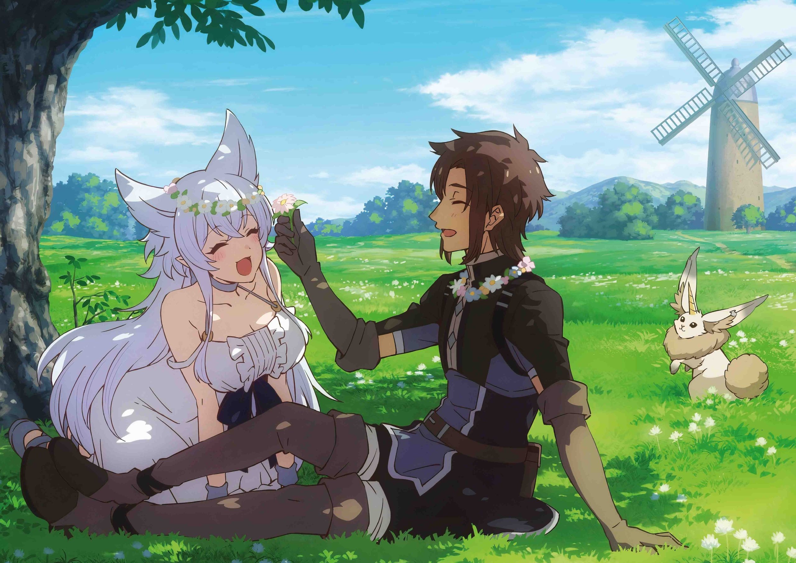 Plakat A1 anime manga Chillin' in Another World Lv2 kara Cheat datta