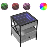 Ławy i stoliki kawowe - vidaXL Stolik kawowy z Infinity-LED szary Sonoma 40x40x51 cm - miniaturka - grafika 1