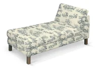 Pokrowce na meble - Dekoria pl pl Pokrowiec na szezlong Karlstad wolnostojący krótki tło ecru niebieskie postacie 80 x 160 x 80 cm Avinon 732-132-66 - miniaturka - grafika 1