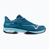Buty sportowe męskie - Buty do tenisa męskie Mizuno Wave Exceed Light 2 AC moroccan blue / white / bluejay - miniaturka - grafika 1