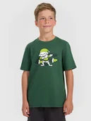 Koszulki dla chłopców - 4F T-shirt regular z nadrukiem świątecznym chłopięcy - zielony 164 (13-14 lat) - miniaturka - grafika 1