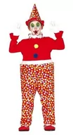 Stroje karnawałowe - Strój dla dzieci, czerwony klaun, rozmiar 104 - miniaturka - grafika 1