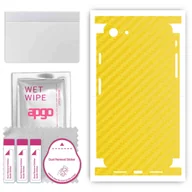 Szkła hartowane na telefon - Folia naklejka skórka strukturalna na TYŁ+BOKI do Apple iPhone 7 -  Carbon Żółty - apgo SKINS - miniaturka - grafika 1