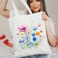 Torby i wózki na zakupy - Torba na zakupy SHOPPER BAWEŁNIANY polnekwiaty4 - miniaturka - grafika 1