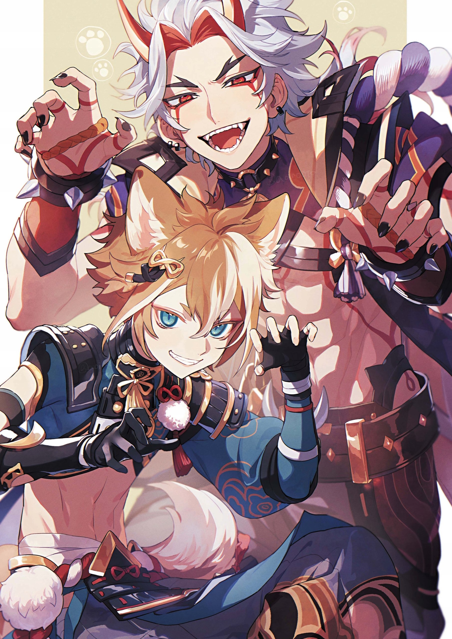 Plakat A2 Genshin Impact Itto i Gorou