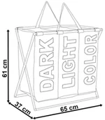 Kosze na bieliznę - Trzykomorowy kosz na pranie TRIKO - 130L - czarny - miniaturka - grafika 1