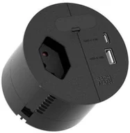 Gniazdka elektryczne - BACHMANN LOOP IN CHARGE T13 USBA/C22W CH, przewód zasilający 2,0 m H05VV-F3G1,5 mm z otworem przelotowym - miniaturka - grafika 1