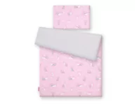 Pościel dla dzieci - Pościel dla niemowląt 2-częściowa bawełniana - króliczki różowe/szary - miniaturka - grafika 1