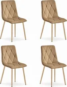 Krzesła - Leobert Krzesło LIBRA - brązowy aksamit / nogi kolor drewna x 4 - miniaturka - grafika 1