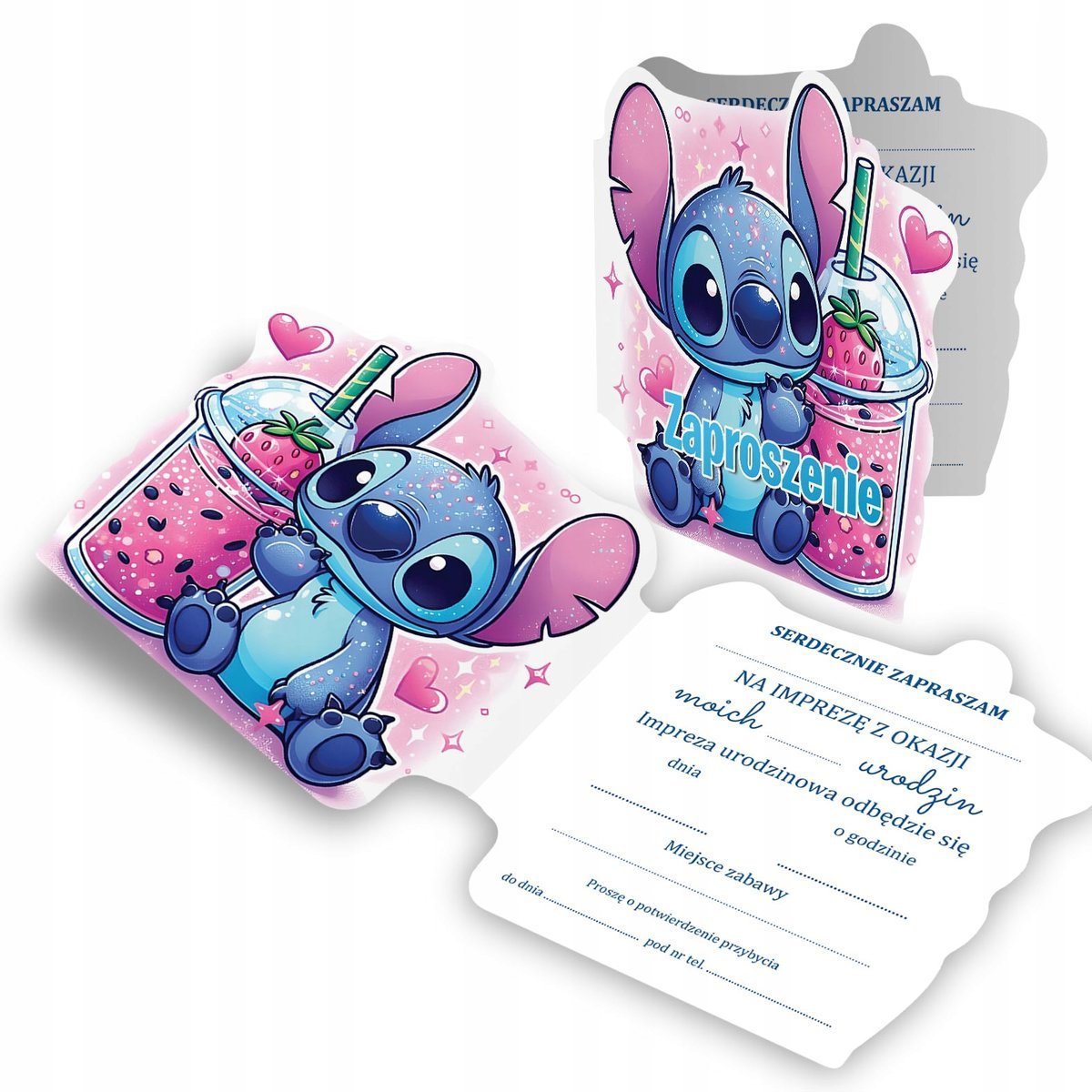 ZAPROSZENIE ZAPROSZENIA NA URODZINY DZIECKA LILO I STICH STITCH KSZTAŁTY