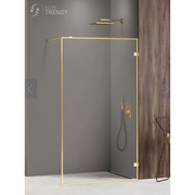 Kabiny prysznicowe - New Trendy EXK-2157 KABINA AVEXA GOLD SHINE WALK-IN 60x200 CZYSTE 6mm ACTIVE SHIELD - miniaturka - grafika 1