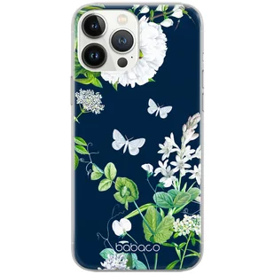Etui do Apple IPHONE 14 PRO Kwiaty 032 Babaco Nadruk pełny Granatowy - Etui i futerały do telefonów - miniaturka - grafika 1