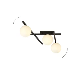 Emibig Lighting czarny krótki żyrandol białe klosze SMART 3 BLACK/OPAL 1103/3 nowoczesna lampa sufitowa czarno-biała do sufitu 1103/3 - Lampy sufitowe - miniaturka - grafika 3