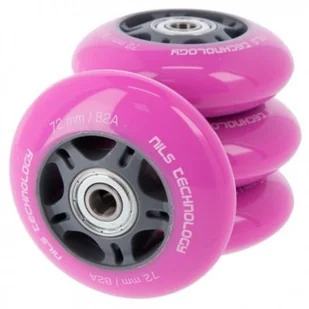 Nils EXTREME KÓŁKA DO ŁYŻWOROLEK PU 72X24 82A RÓŻ 4SZT + ABEC-7 8SZT EXTREME ZADZWOŃ 600-555-801 ! 16-32-021 - Akcesoria do skatingu - miniaturka - grafika 1