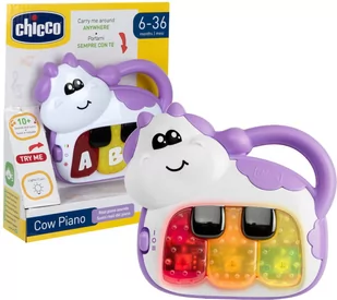 Chicco Interaktywne Pianinko Krówka Pianino dla Najmłodszych 18m+ - Zabawki interaktywne dla dzieci - miniaturka - grafika 1