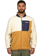 Odzież trekkingowa męska - Geographical Norway Kurtka polarowa "Tarley" w kolorze żółto-kremowym - miniaturka - grafika 1