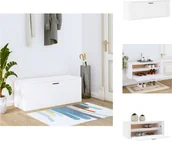 Szafki na buty - vidaXL Ścienna szafka na buty biała 100x35x38 cm materiał drewnopochodny - Półki i szafki na buty - miniaturka - grafika 1