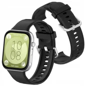 Akcesoria do smartwatchy - Pasek Bizon Strap Watch Silicone Pro do Huawei Watch Fit 3, czarny - miniaturka - grafika 1