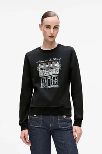 Karl Lagerfeld bluza bawełniana damska kolor czarny z nadrukiem A4W20065 - Bluzy damskie - miniaturka - grafika 1