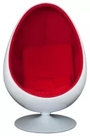 Fotele - D2.Design Fotel Ovalia Chair biało czerwony 23573 - miniaturka - grafika 1