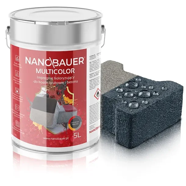 Impregnat Barwiący GRAFIT 7024 do kostki brukowej betonu NANOBAUER 5L /25m²