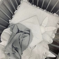 Pościel dla dzieci - Pościel biała w kropki z falbanką dla dzieci i nastolatków różne rozmiary - miniaturka - grafika 1