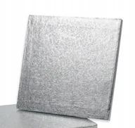Dodatki do ciast w proszku - Podkład pod tort 36x36cm kwadratowy srebrny podkładka na ciasto sztywny - miniaturka - grafika 1