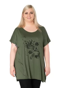 Duża Długa Bluzka Damska Tunika Oversize 645-07 - Bluzki damskie - miniaturka - grafika 1