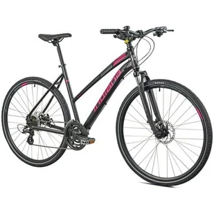 Rower crossowy INDIANA X-Cross 2.0 D19 damski Czarno-różowy - Rowery - miniaturka - grafika 1