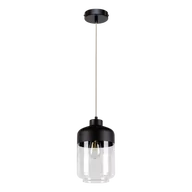 Lampy sufitowe - Britop Skandynawska LAMPA wisząca AMARETTO 15790104 szklana OPRAWA loftowy zwis przezroczysty czarny - miniaturka - grafika 1