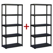 Szafy i regały magazynowe - B2B Partner Regał plastikowy TEMPO 1+1 GRATIS, 1800x800x390 mm, 5 półek 158198 - miniaturka - grafika 1