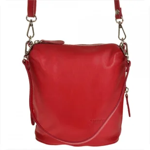 Lekka skórzana listonoszka czerwona S - Torebki damskie Lekka skórzana listonoszka czerwona S - Torebki damskie - miniaturka - grafika 1