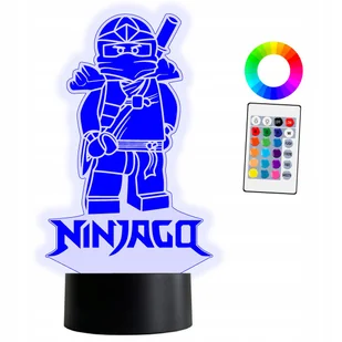 XL Lampka Nocna LED 3D 16 kolorów Ninjago + Pilot - Lampy stojące - miniaturka - grafika 1