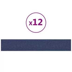 Lumarko Panele ścienne, 12 szt., niebieskie, 90x15 cm, tkanina, 1,62 m² - Panele ścienne i boazeria - miniaturka - grafika 3